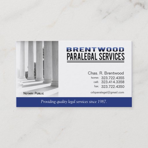 Customizable Legal1 Paralegal Law Office Services Notary Public Business Cards
