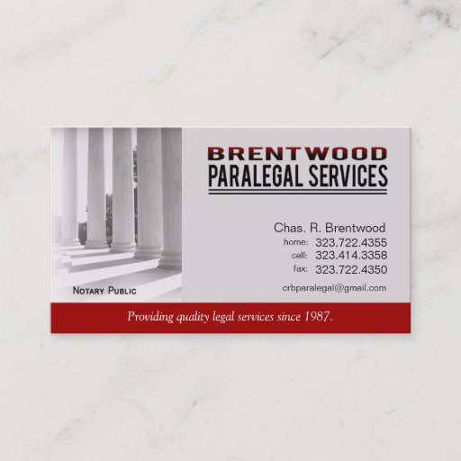 Customizable Legal1 Paralegal Law Office Services Notary Public Business Card Template