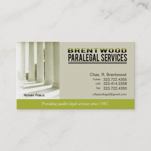 Legal1 Paralegal Law Office Services Notary Public Business Cards