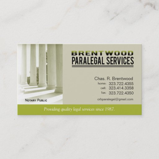 Customizable Legal1 Paralegal Law Office Services Notary Public Business Cards