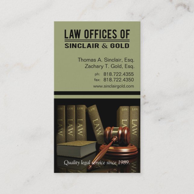 Legal3 Law Offices of Attorney - Lawyer Business Card (Front)