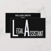 Legal Assistant Black Simple Business Card (Front/Back)
