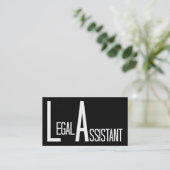 Legal Assistant Black Simple Business Card (Standing Front)