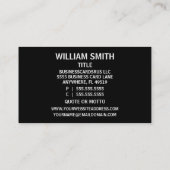 Legal Assistant Black Simple Business Card (Back)
