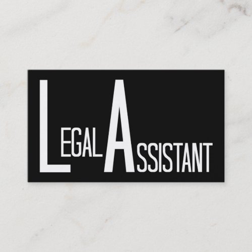 Legal Assistant Black Simple Business Card