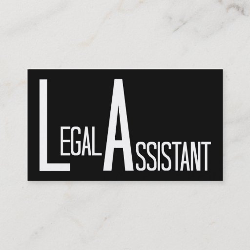 Customizable Legal Assistant Black Simple Business Card