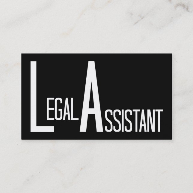 Legal Assistant Black Simple Business Card (Front)