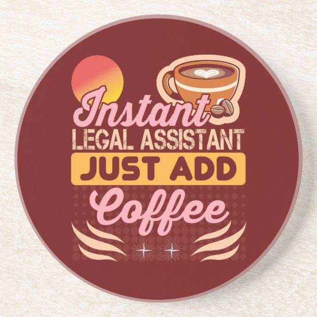 Legal Assistant Coffee Coaster Desk Gift (Front)