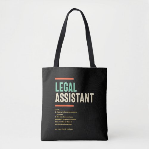 Legal Assistant Definition Tote Bag