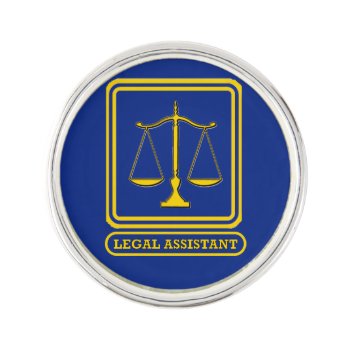 Legal Assistant Scales Of Justice Lapel Pin by Dollarsworth at Zazzle
