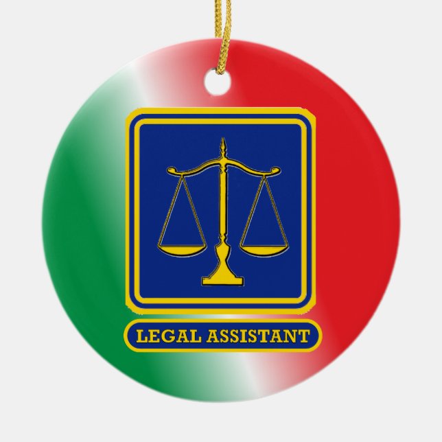 Legal Assistant Shield Custom Ceramic Ornament (Front)