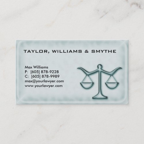 Legal Attorney Business Card Green
