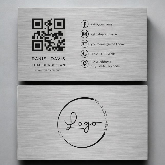 Legal Consultant Metal QR Code Business Card (Creator Uploaded)
