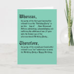 Legal Contract Birthday Card at Zazzle