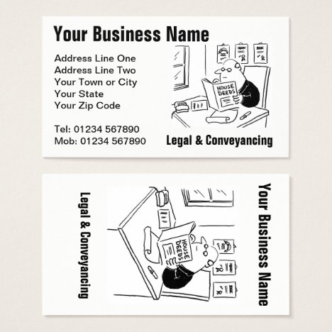 Legal &amp; Conveyancing Cartoon Business Card