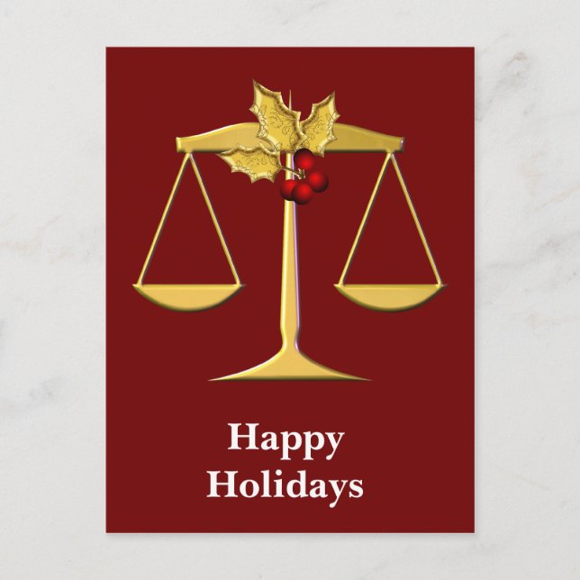 Legal Corporate Christmas Greetings Holiday Postcard (Front)