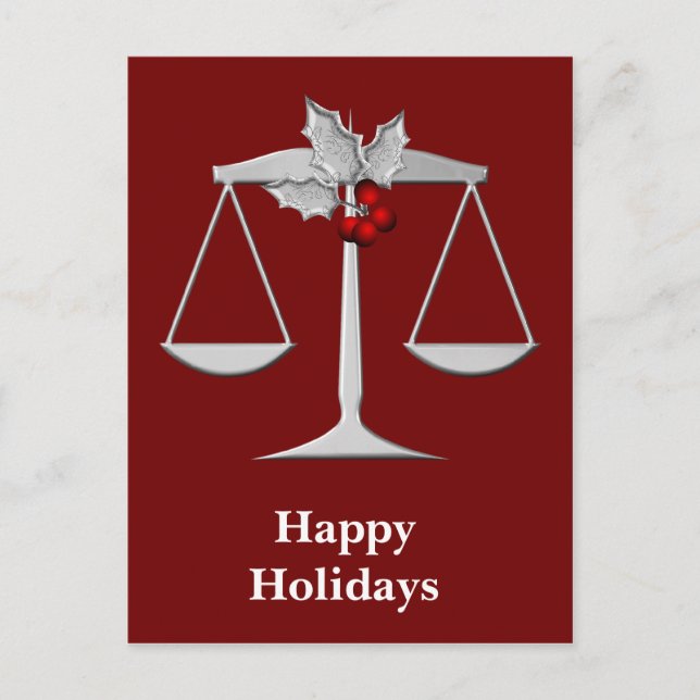 Legal Corporate Christmas Greetings Holiday Postcard (Front)
