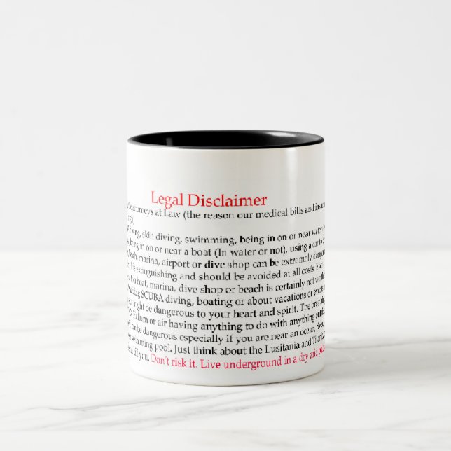 Legal Disclaimer Two-Tone Coffee Mug (Center)