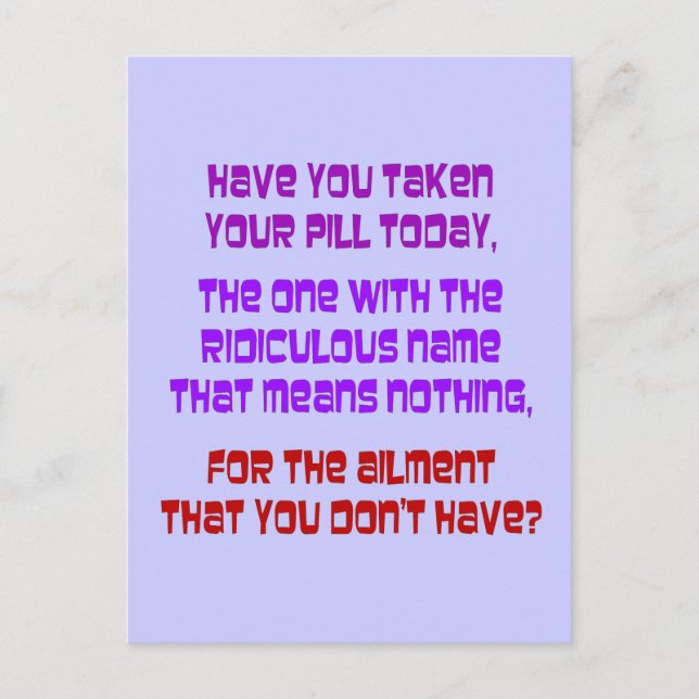 Legal Drugs Postcard (Front)