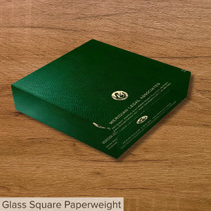 Legal Emblem Glass Paperweight