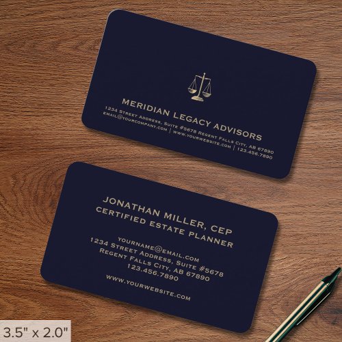 Legal Justice Scale Logo Business Card