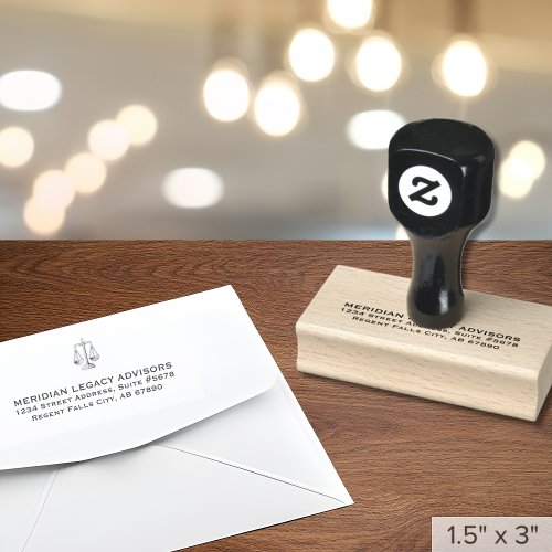 Legal Justice Scale Logo Rubber Stamp