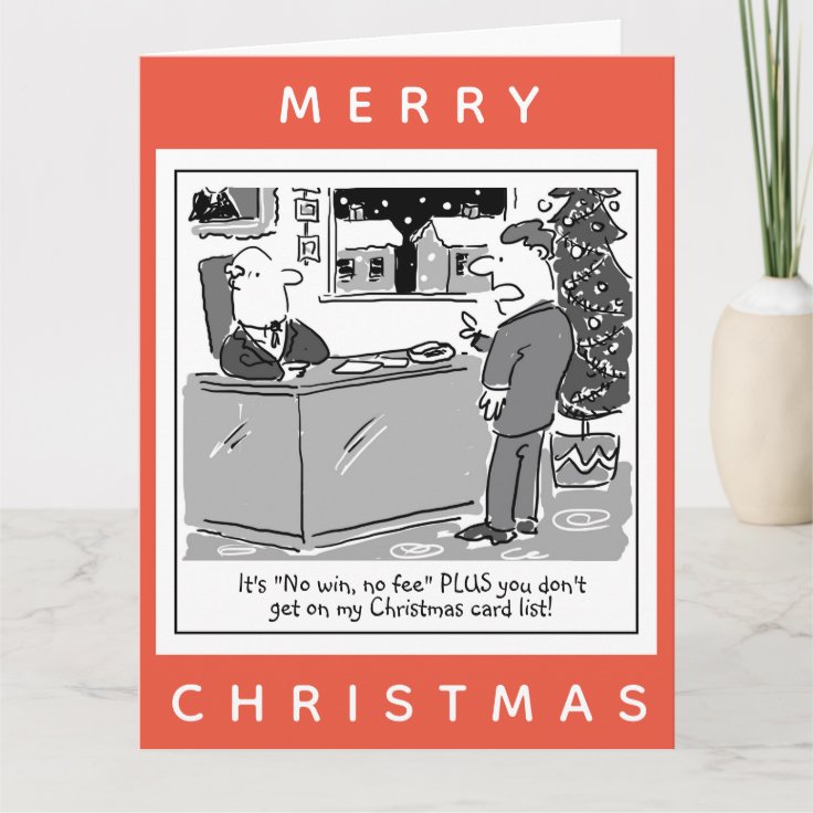 Legal Lawyer and Client Cartoon Christmas Card Zazzle