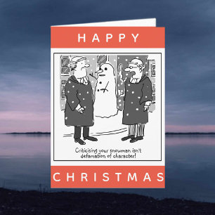Legal Lawyers And a Snowman Cartoon Christmas Card