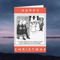 Legal Lawyers And Snowmen Cartoon Happy Christmas Card
