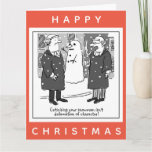 Legal Lawyers &amp; Snowman Cartoon Happy Christmas Card