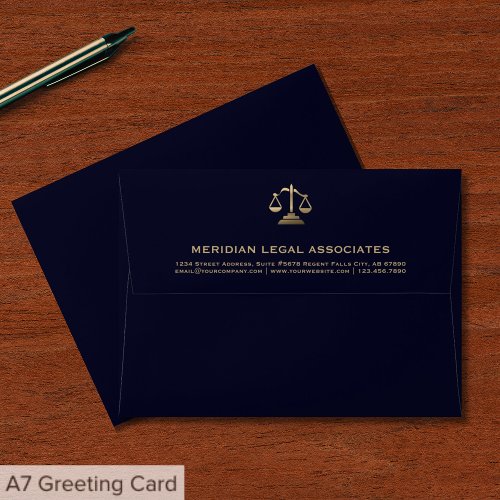 Legal Navy Blue Gold Envelope