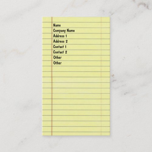 Legal Notepad Business Card Templates