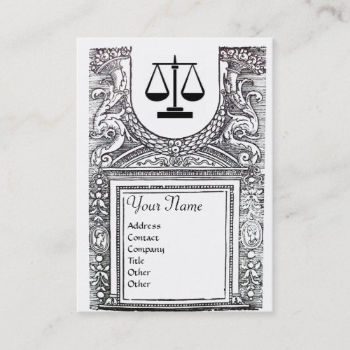 LEGAL OFFICE ATTORNEY Black White Monogram Business Card