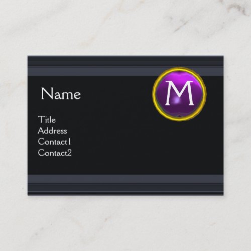 LEGAL OFFICEATTORNEY Monogram black purple Business Card
