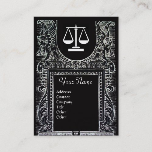 LEGAL OFFICE ATTORNEY Monogram Black White Business Card