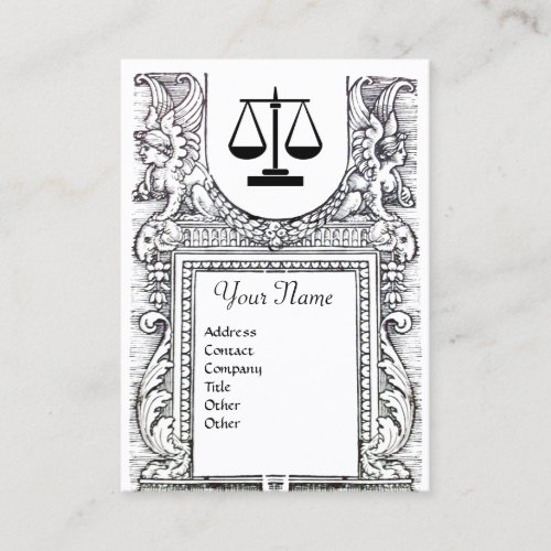 LEGAL OFFICE ATTORNEY Monogram Black White Business Card