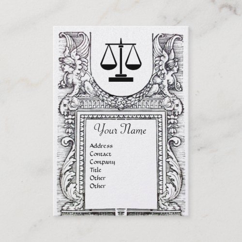 LEGAL OFFICE ATTORNEY Monogram Black White Pearl Business Card
