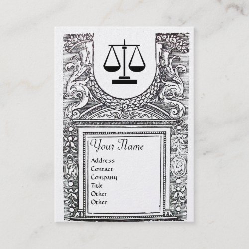 LEGAL OFFICEATTORNEY MonogramBlack White Pearl Business Card