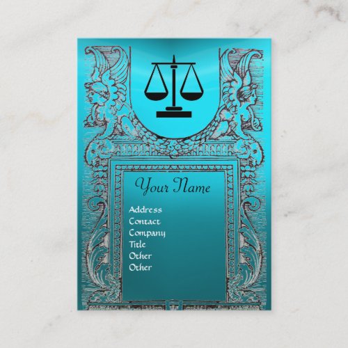 LEGAL OFFICE ATTORNEY Monogram blue Business Card