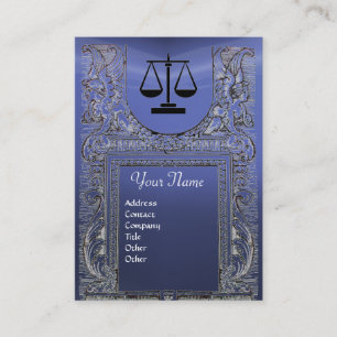 LEGAL OFFICE, ATTORNEY Monogram ,blue Business Card