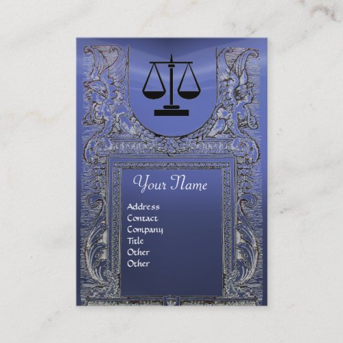 LEGAL OFFICE ATTORNEY Monogram blue Business Card