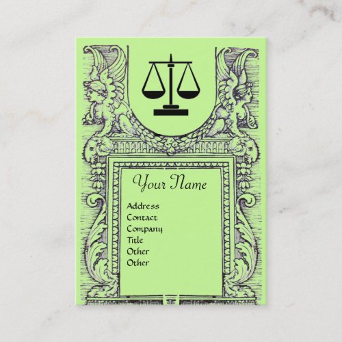 LEGAL OFFICE ATTORNEY Monogram green Business Card