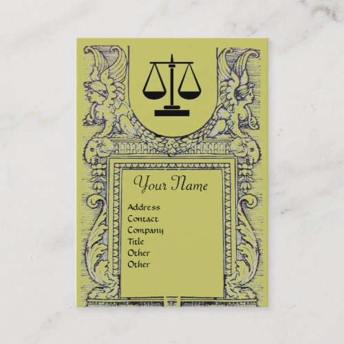 LEGAL OFFICE ATTORNEY Monogram green Business Card