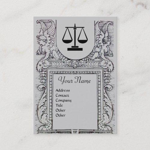 LEGAL OFFICE ATTORNEY Monogram grey Business Card