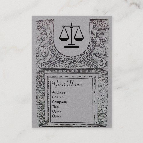 LEGAL OFFICEATTORNEY Monogram Grey Paper Business Card