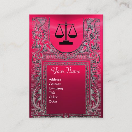 LEGAL OFFICE ATTORNEY Monogram pink Business Card