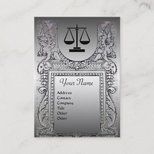LEGAL OFFICE ATTORNEY Monogram Platinum pearl Business Card