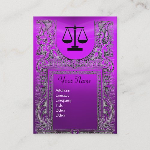 LEGAL OFFICE ATTORNEY Monogram purple Business Card