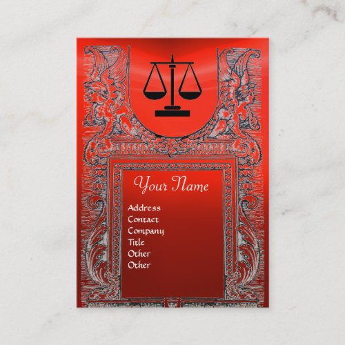 LEGAL OFFICE ATTORNEY Monogram red Business Card