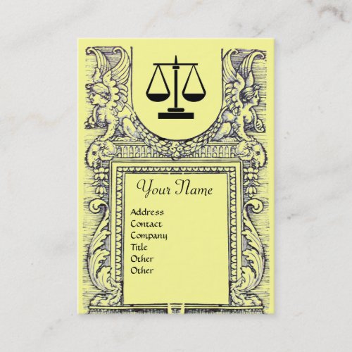 LEGAL OFFICE ATTORNEY Monogramyellow Business Card